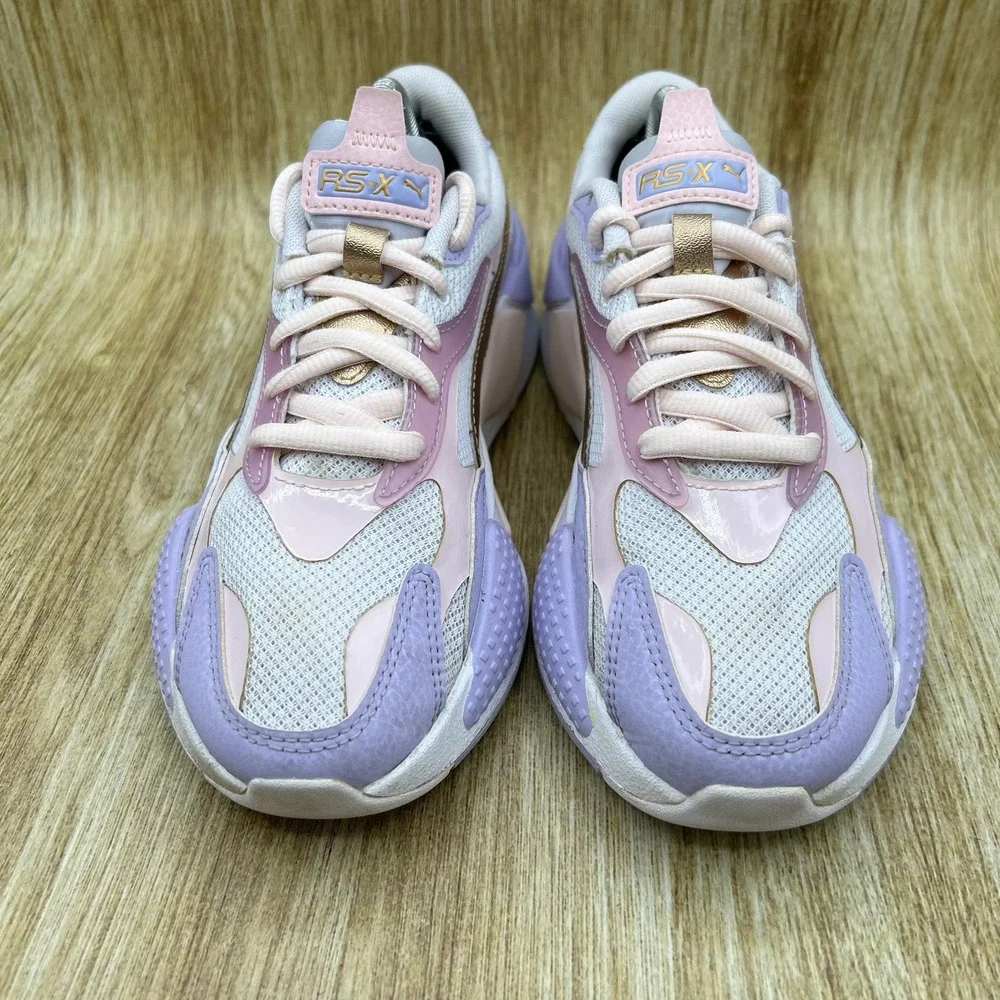 Puma RS-X C&S Women's 6.5 Lavender Pink Gold Chunky Sneakers Shoes 373489-01‎
